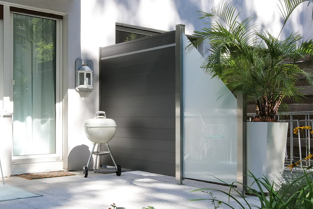 Palissade de balcon et terrasse en aluminium anthracite